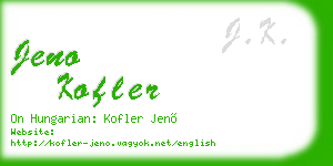 jeno kofler business card